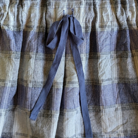 Free People Plaid Boho Multi Print Patch Pocket Tunic Cinch Babydoll Shirt Sz 2 - Picture 9 of 9